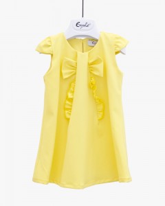 Vestito Neonata Enylò in Giallo con Rouches