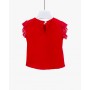 Blusa Neonata Enylò in Rosso con Rouches