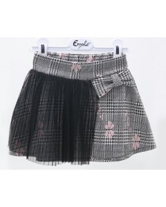 Gonna Neonata Enylò con Applicazione in Plissè