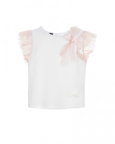 Blusa Neonata Enylò con Tulle Rosa in fantasia Makalù