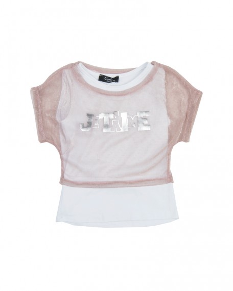 Twinset Baby Enylò Canotta e Maglia in Rete Lurex con Stampa