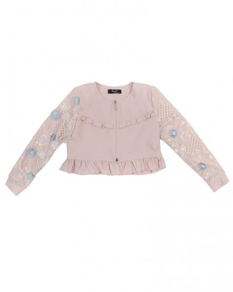 Giubbino Baby Enylò con Maniche in Tulle Ricamato