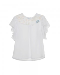 Blusa Baby Enylò con Carrè in Tulle Ricamato