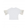 T-shirt Baby Enylò con Maniche a Palloncino in Tulle Ricamato