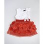 Vestito Con Roush E Balza Tulle Con Fiori Ricamati Enylò