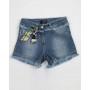 Short Ragazza Jeans Blu Sfranciato Con Fular Enylò