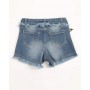 Short Ragazza Jeans Blu Sfranciato Con Fular Enylò